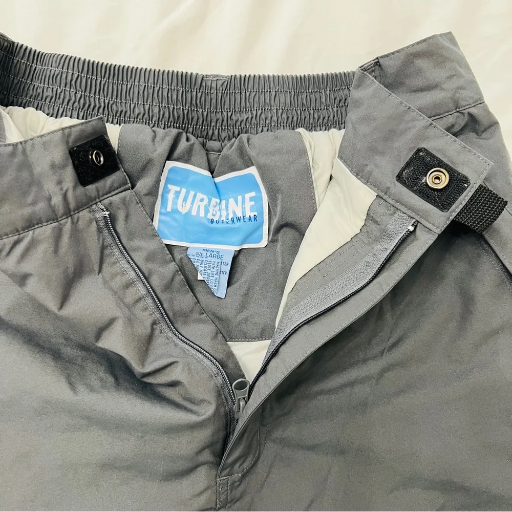 Turbine Outerwear Mens Grey Ski Winter Snow Insulated Pants Large Cargo Pockets - Picture 7 of 12